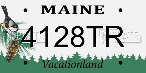 4128TR Maine License Plate