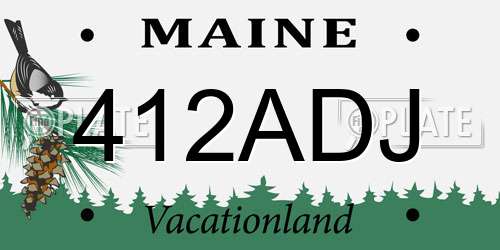 412ADJ Maine License Plate