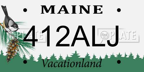 412ALJ Maine License Plate