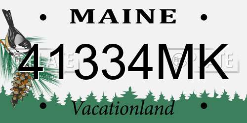 41334MK Maine License Plate