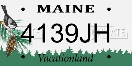 4139JH Maine License Plate