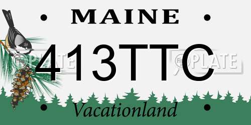 413TTC Maine License Plate