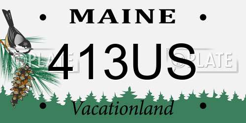 413US Maine License Plate