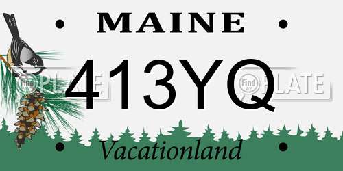 413YQ Maine License Plate