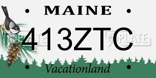 413ZTC Maine License Plate