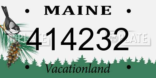414232 Maine License Plate