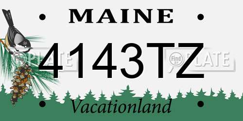 4143TZ Maine License Plate