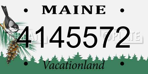 4145572 Maine License Plate