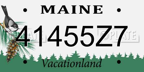 41455Z7 Maine License Plate