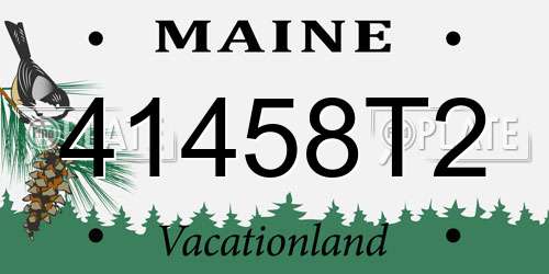 41458T2 Maine License Plate