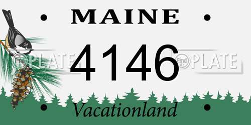 4146 Maine License Plate