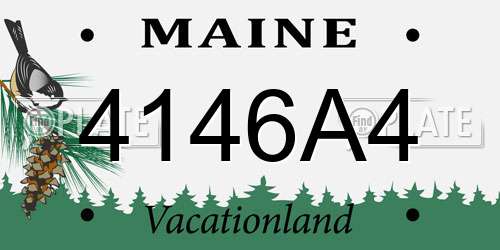 4146A4 Maine License Plate