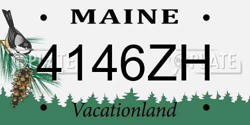 4146ZH Maine License Plate
