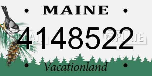 4148522 Maine License Plate