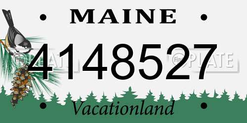 4148527 Maine License Plate