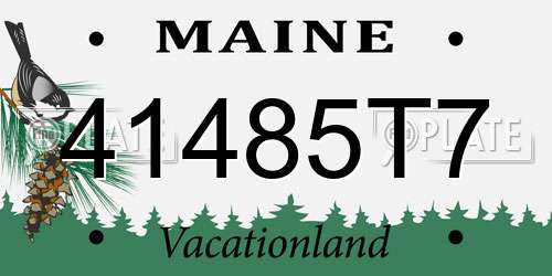41485T7 Maine License Plate