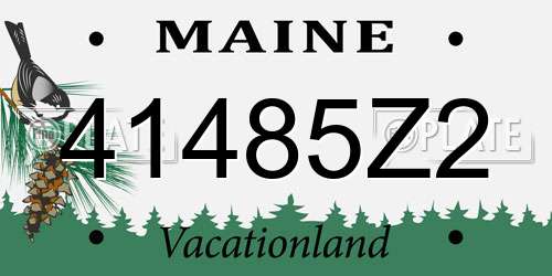 41485Z2 Maine License Plate