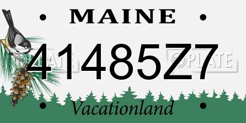 41485Z7 Maine License Plate
