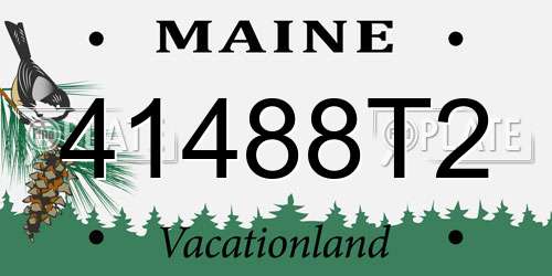 41488T2 Maine License Plate