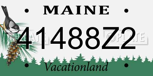 41488Z2 Maine License Plate