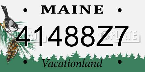 41488Z7 Maine License Plate