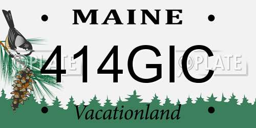 414GIC Maine License Plate