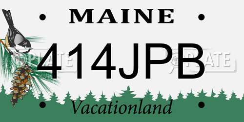 414JPB Maine License Plate