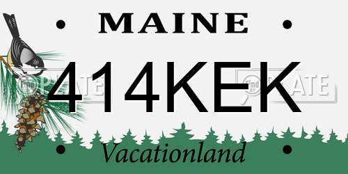 414KEK Maine License Plate