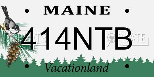 414NTB Maine License Plate