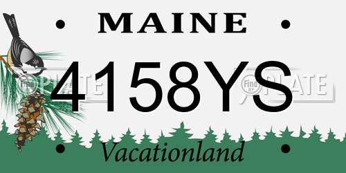 4158YS Maine License Plate