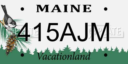 415AJM Maine License Plate