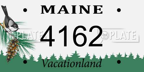 4162 Maine License Plate