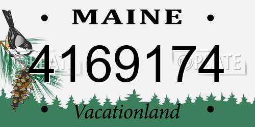 4169174 Maine License Plate