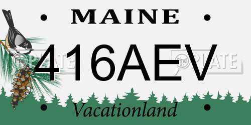 416AEV Maine License Plate