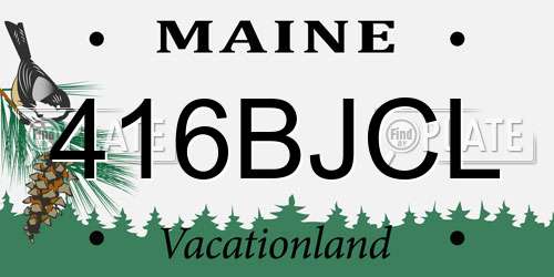 416BJCL Maine License Plate