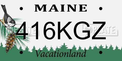 416KGZ Maine License Plate