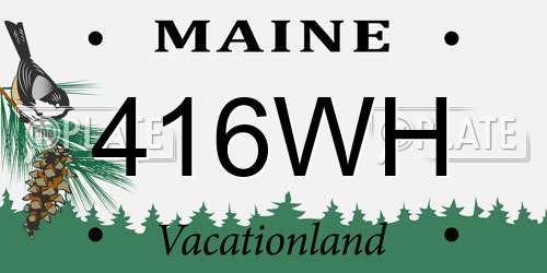 416WH Maine License Plate