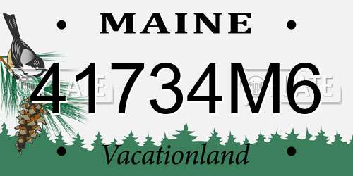41734M6 Maine License Plate