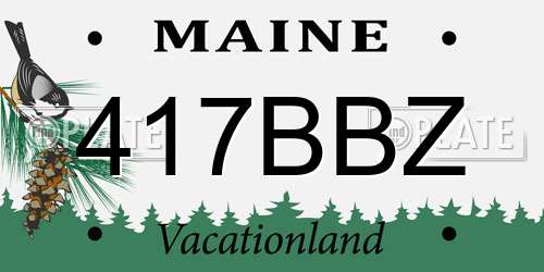 417BBZ Maine License Plate