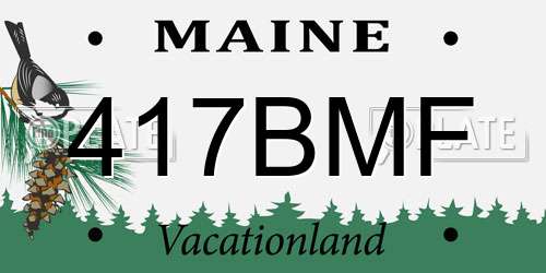 417BMF Maine License Plate