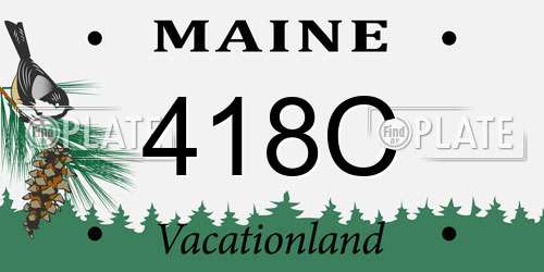 418C Maine License Plate