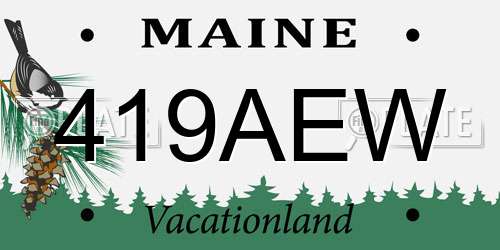 419AEW Maine License Plate