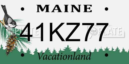 41KZ77 Maine License Plate