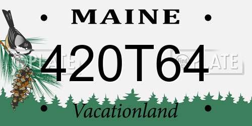 420T64 Maine License Plate
