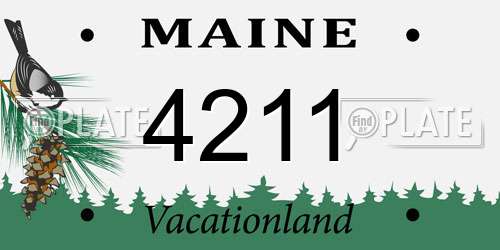 4211 Maine License Plate