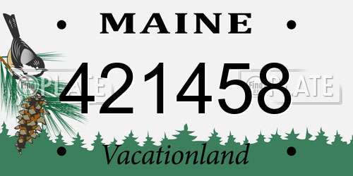421458 Maine License Plate