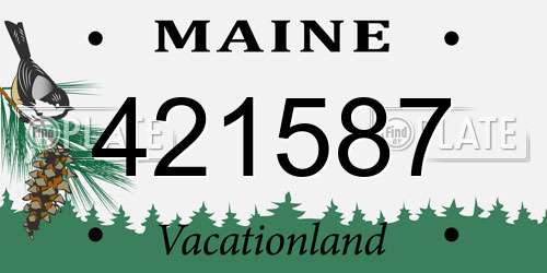 421587 Maine License Plate