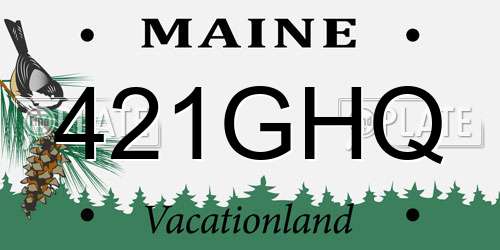 421GHQ Maine License Plate