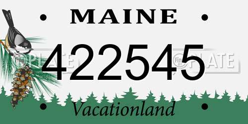 422545 Maine License Plate