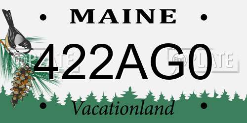 422AG0 Maine License Plate